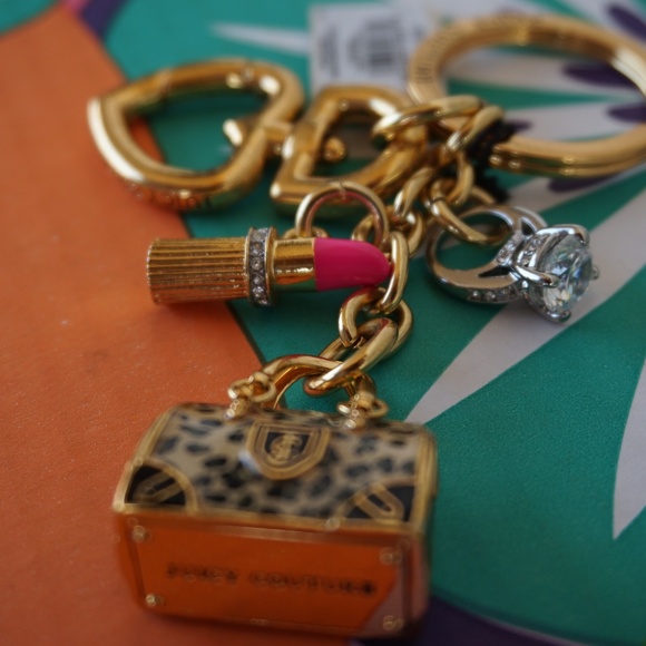 Juicy Couture Accessories - Juicy Couture Key Chain w/ diamond ring and bag